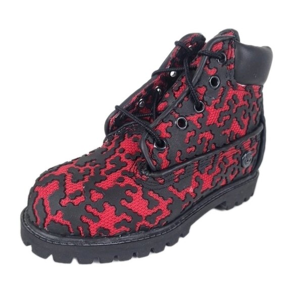 Timberland 6 IN Classic Ventilator Outdoors Toddler Black Red Rare - Picture 1 of 10